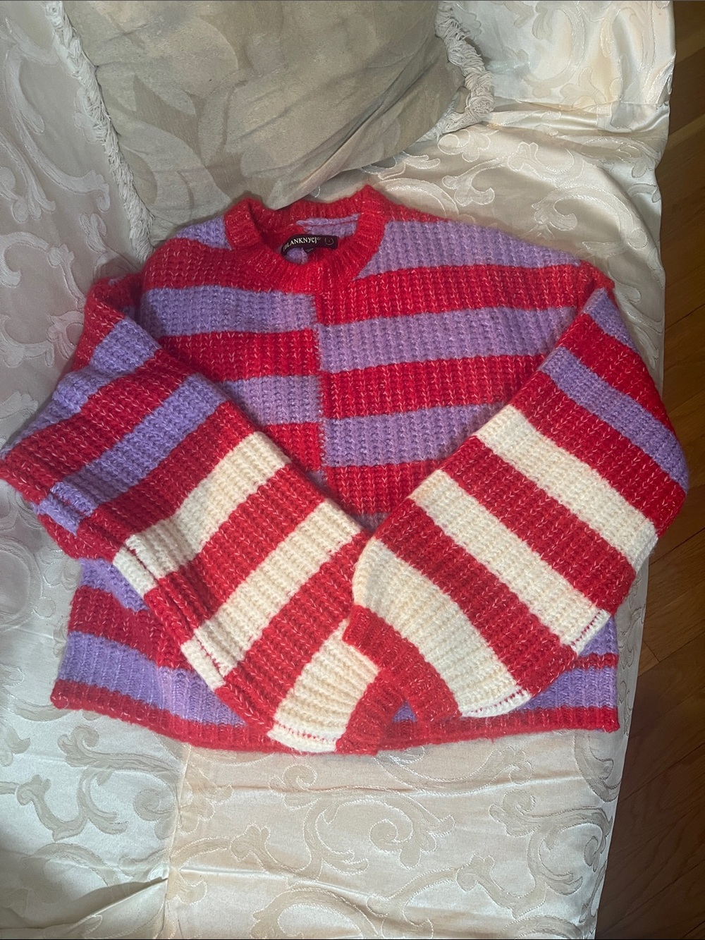 Blank NYC Asymmetrical Stripe Sweater in Good Mood